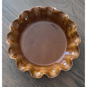 Emile Henry France 10" Artisan Deep Ruffled Pie Dish Caramel William Sonoma 6187
